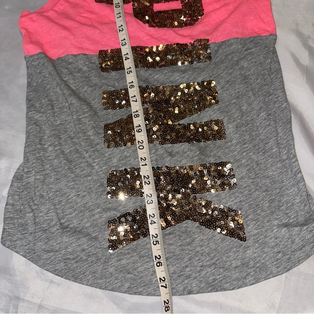Victoria’s Secret “Pink” Hot Pink/Gray Gold Sequins Ladies Small Tank Top Bling‎ - Picture 10 of 10